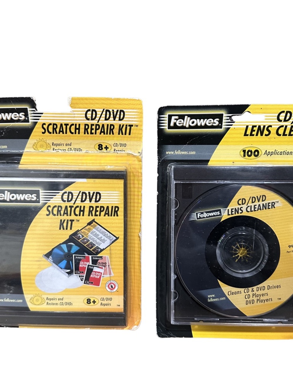 NIB Fellowes CD/DVD Scratch Repair Kit & CD/DVD Lens Cleaner Lot of 2 Packs